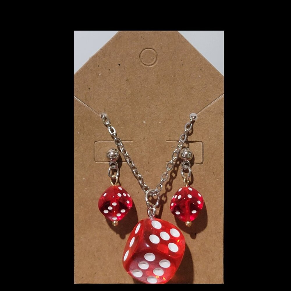 Red Dice Jewelry Set